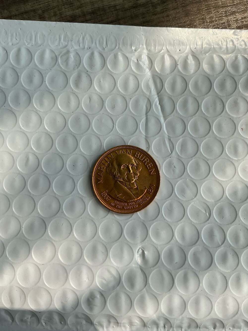 Vintage Martin Van Buren 8th US President Commemorative Bronze Token Medal